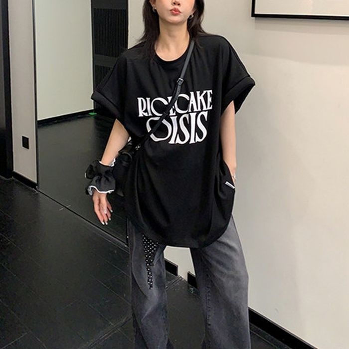 フロントロゴ オーバーサイズTシャツ 10224