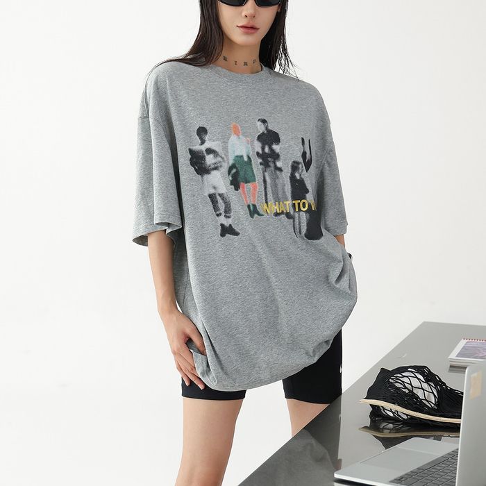グラフィックプリント オーバーサイズ Tシャツ 10132