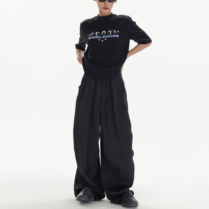 タック入り ドローストリング ワイドパンツ 10234