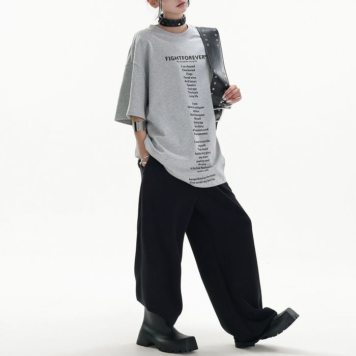 テキストプリント オーバーサイズTシャツ 10198