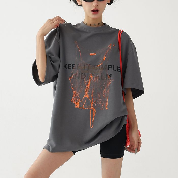 ネオンカラーグラフィック オーバーサイズ Tシャツ 10141