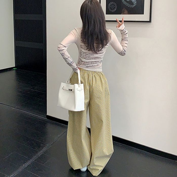 英字プリント シア― 長袖Tシャツ 10167