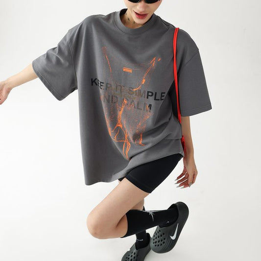 ネオンカラーグラフィック オーバーサイズ Tシャツ 10141