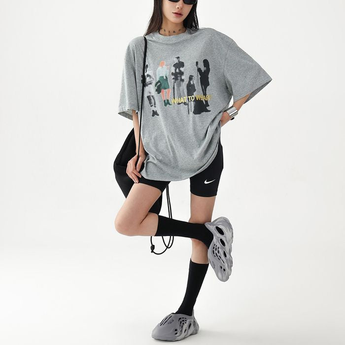 グラフィックプリント オーバーサイズ Tシャツ 10132