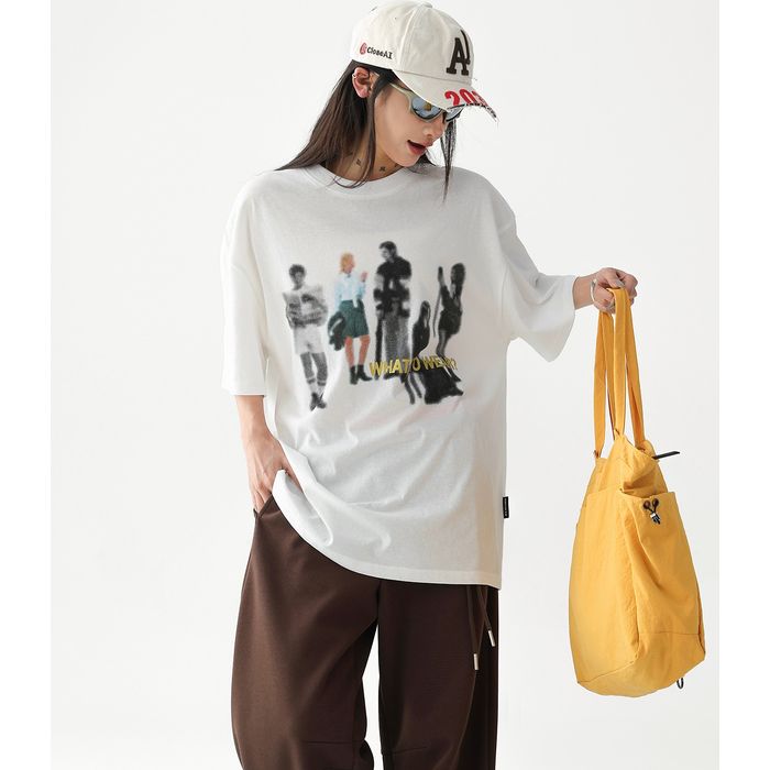 グラフィックプリント オーバーサイズ Tシャツ 10132
