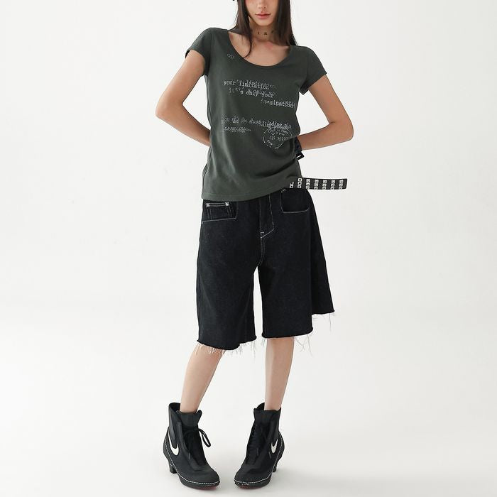 タイポグラフィプリント Tシャツ 10145