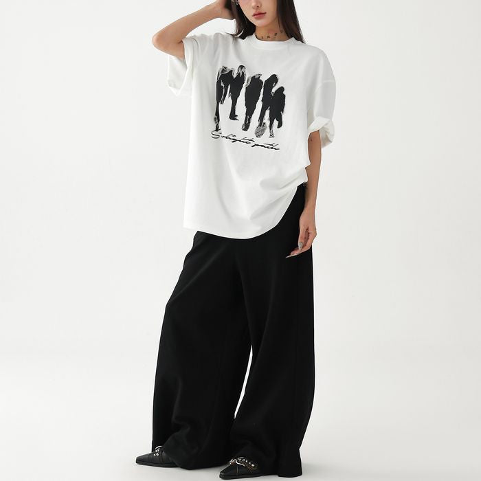 アートプリント オーバーサイズ Tシャツ 10143