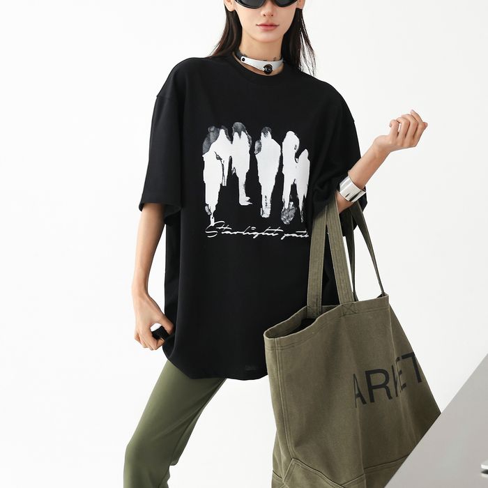 アートプリント オーバーサイズ Tシャツ 10143