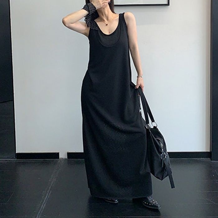 レイヤードデザイン ノースリーブワンピース 10223
