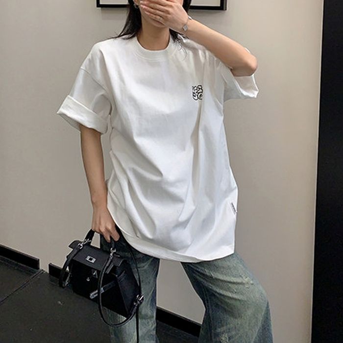 刺繍入り オーバーサイズ Tシャツ 10170