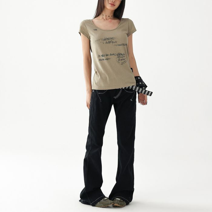 タイポグラフィプリント Tシャツ 10145