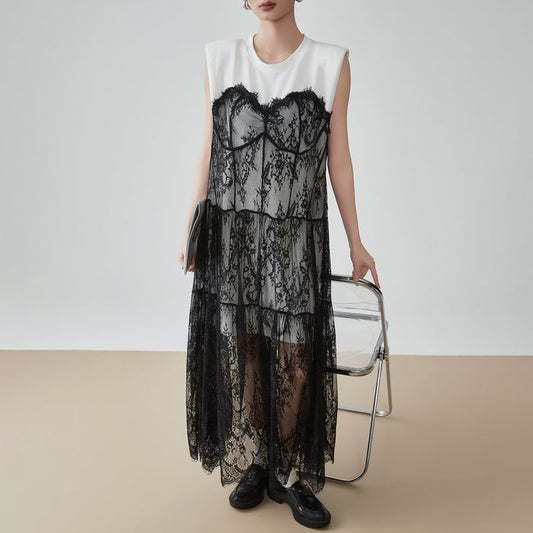 レース ドッキングワンピース 10124