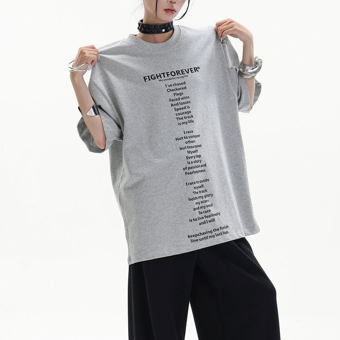 テキストプリント オーバーサイズTシャツ 10198