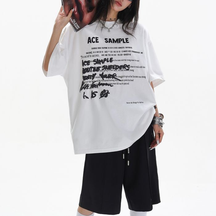 SAMPLEプリント オーバーサイズTシャツ 10197