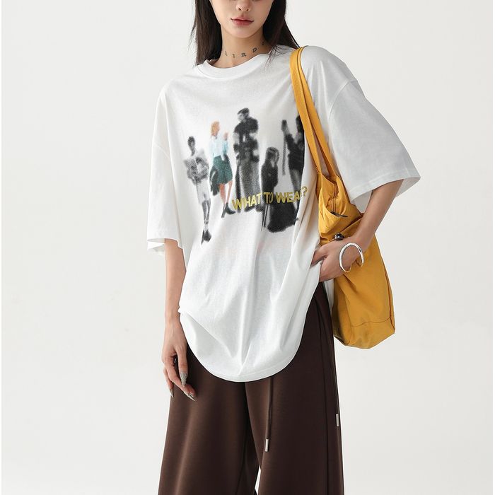 グラフィックプリント オーバーサイズ Tシャツ 10132
