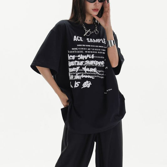 SAMPLEプリント オーバーサイズTシャツ 10197