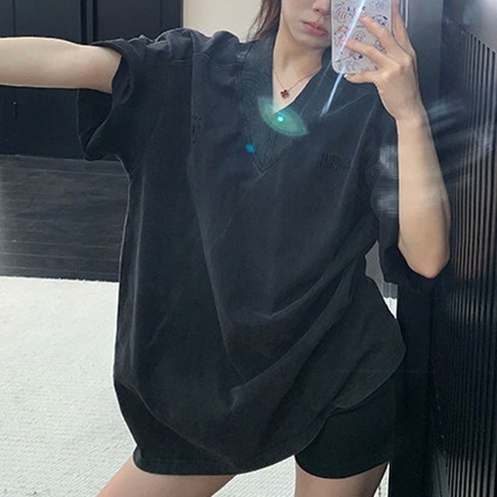 Vネック オーバーサイズTシャツ 10227