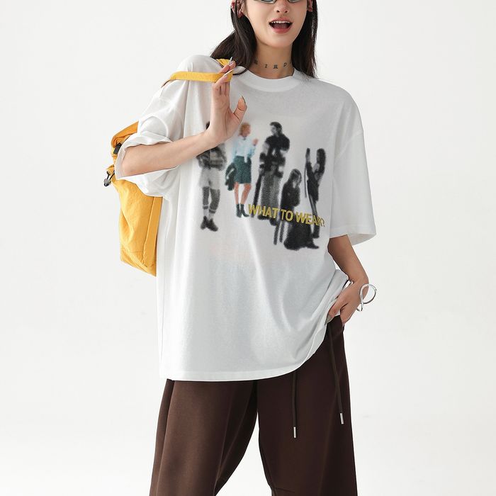 グラフィックプリント オーバーサイズ Tシャツ 10132