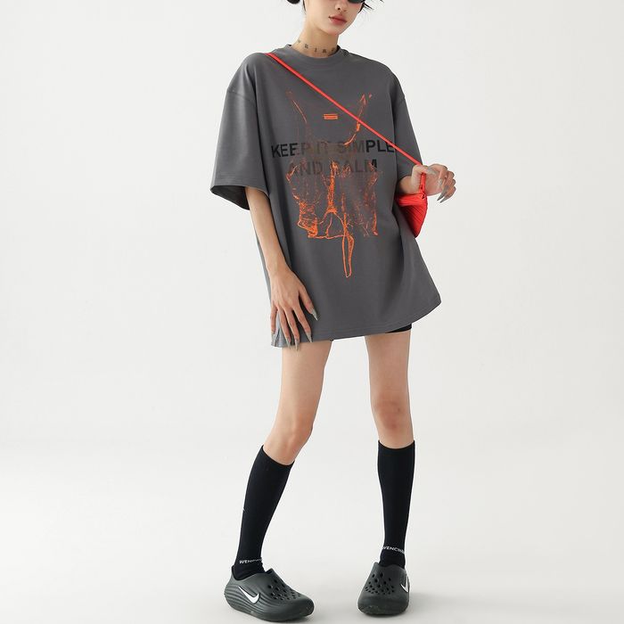 ネオンカラーグラフィック オーバーサイズ Tシャツ 10141