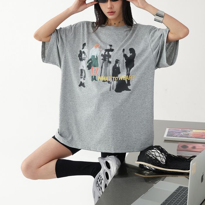 グラフィックプリント オーバーサイズ Tシャツ 10132