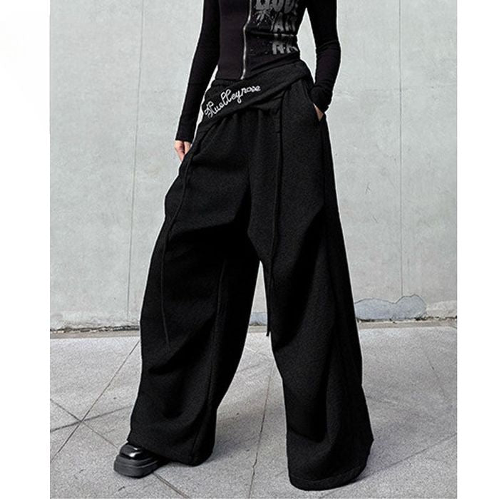 レイヤードウエスト ワイドパンツ 10015