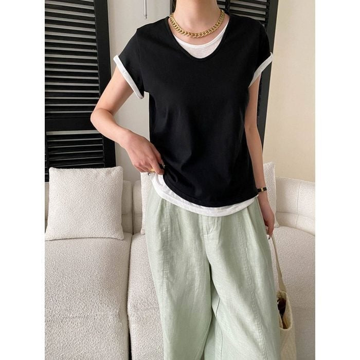レイヤードデザインTシャツ 10188