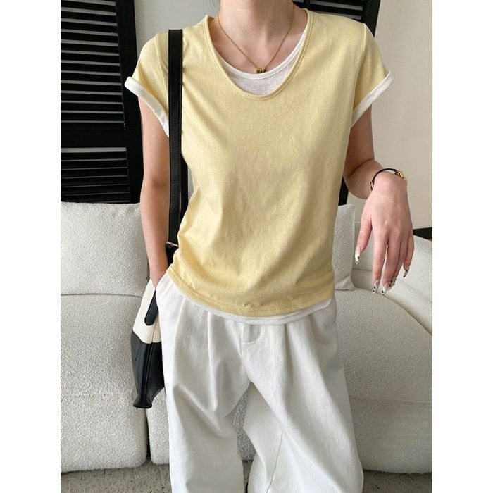 レイヤードデザインTシャツ 10188