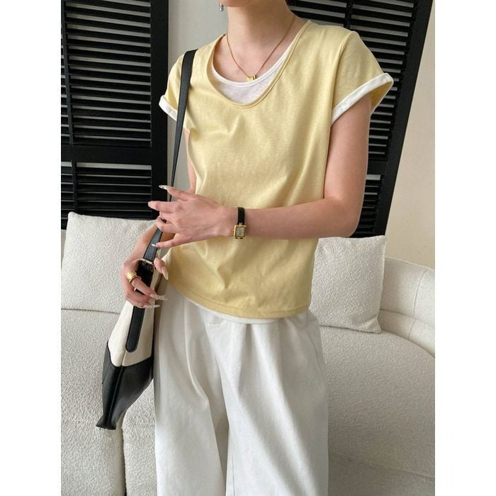 レイヤードデザインTシャツ 10188