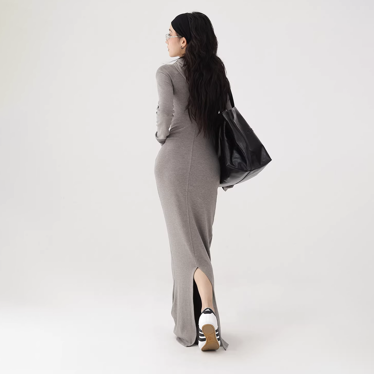 フード付 マキシワンピース 10049