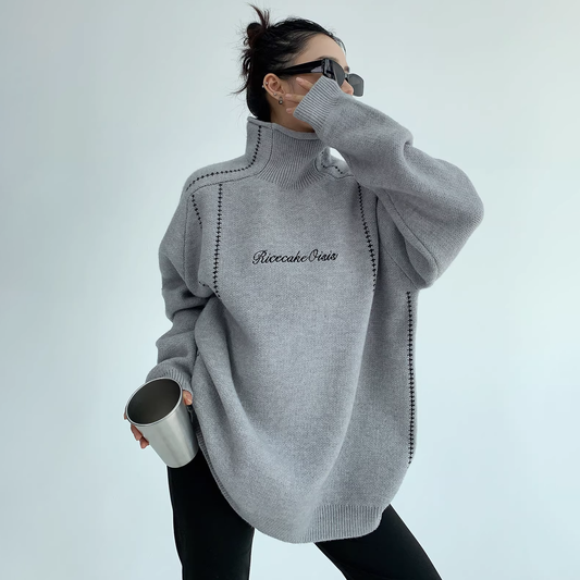 ハイネック オーバーサイズニット 10008