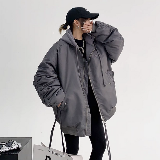 フード付き ダブルジップジャケット 10007